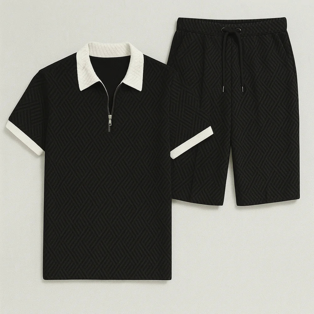 Ensemble Décontracté Moderne pour Homme avec Imprimé Tendance – Noir