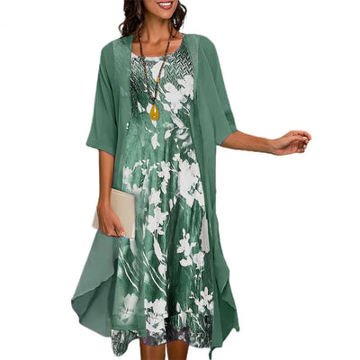 Robe d'été classique pour femmes avec cardigan d'été