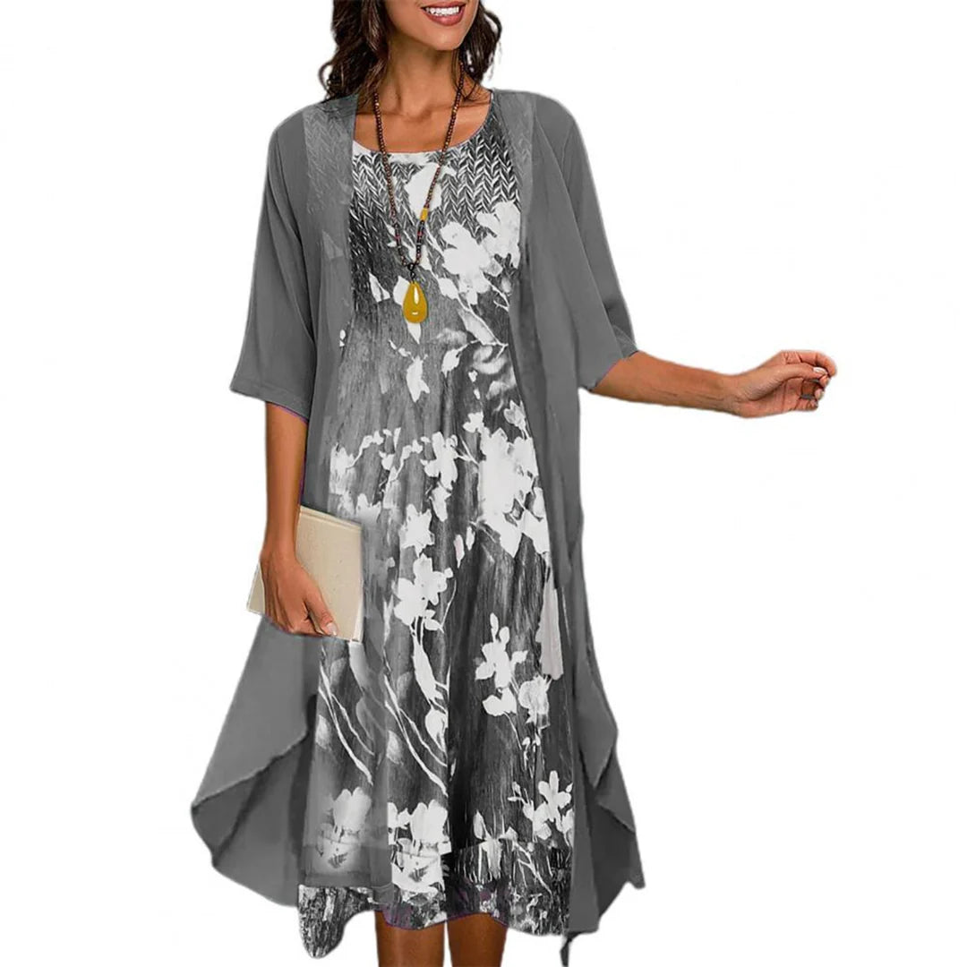 Robe d'été classique pour femmes avec cardigan d'été