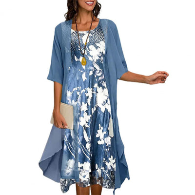 Robe d'été classique pour femmes avec cardigan d'été
