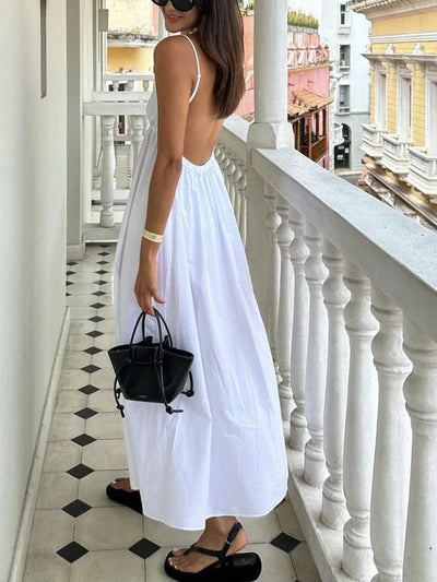 Robe d'été minimaliste à dos nu pour femmes