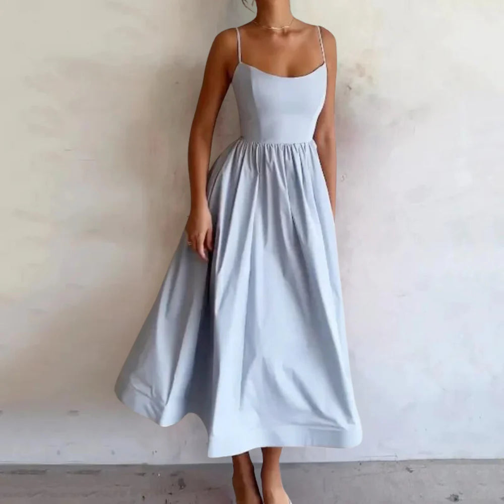 Robe longue d'été minimaliste sans manches pour femmes