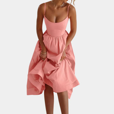 Robe longue d'été minimaliste sans manches pour femmes