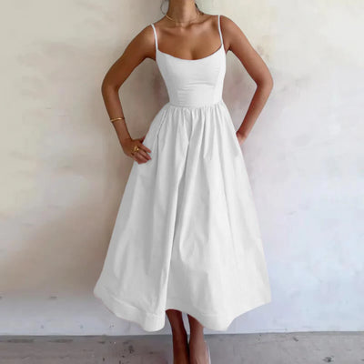 Robe longue d'été minimaliste sans manches pour femmes