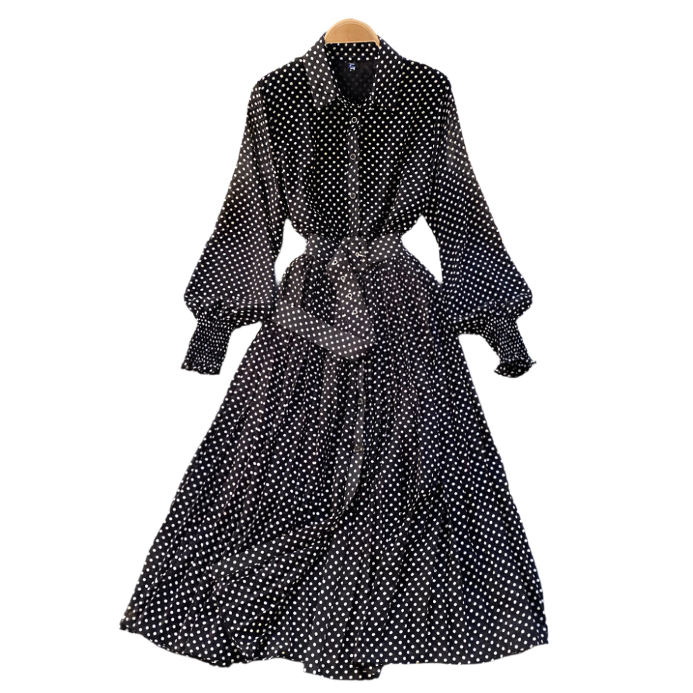 Robe d'été à pois de style vintage pour femme