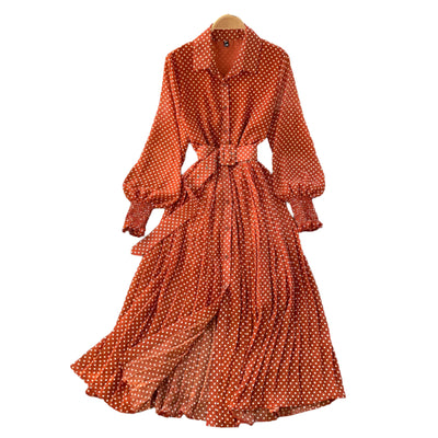 Robe d'été à pois de style vintage pour femme