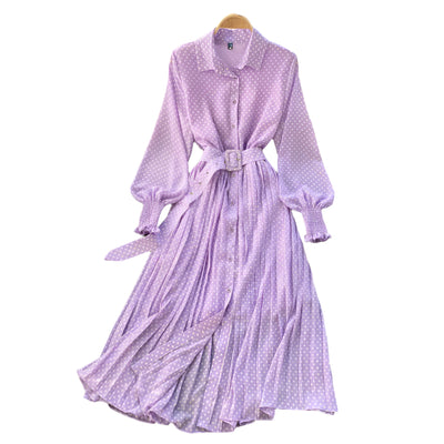 Robe d'été à pois de style vintage pour femme