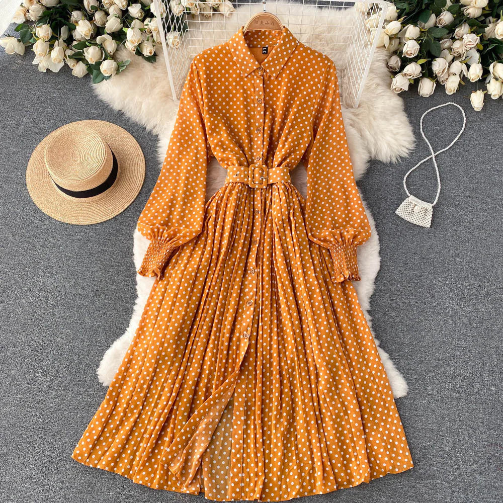 Robe d'été à pois de style vintage pour femme