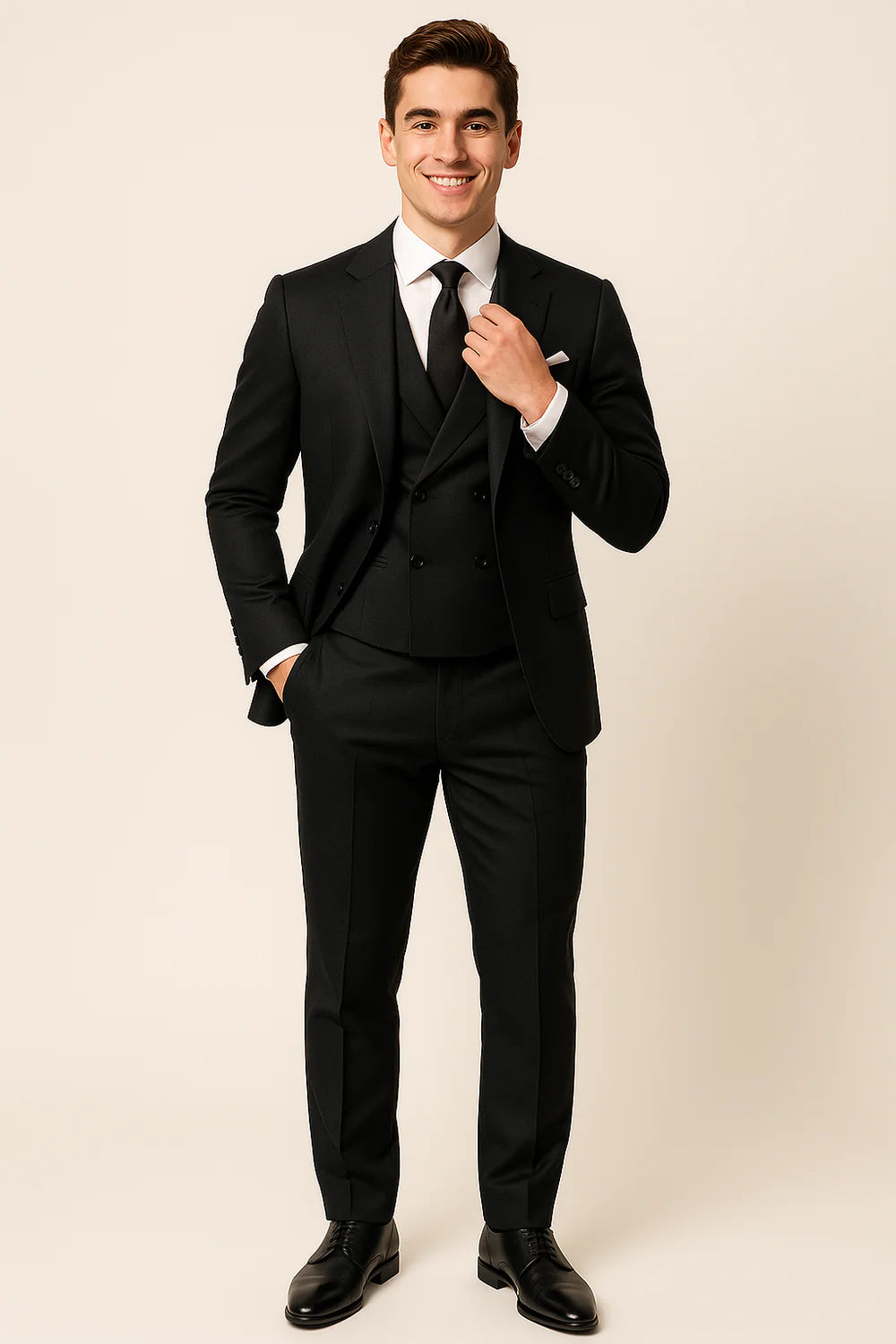 Ensemble Formel Classique 3 Pièces pour Homme – Noir