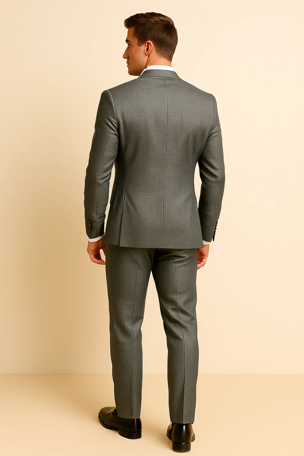 Costume d'été formel 3 pièces en lin pour homme – Gris