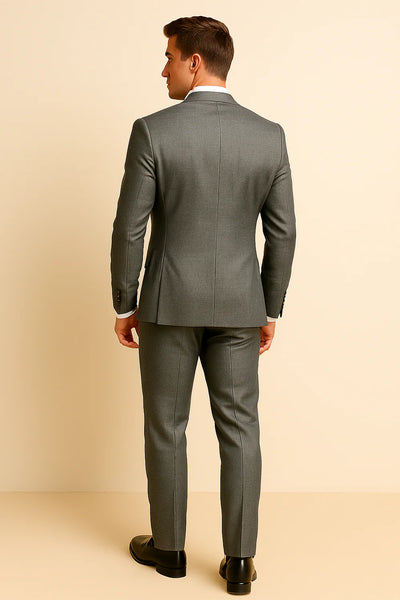 Costume d'été formel 3 pièces en lin pour homme – Gris