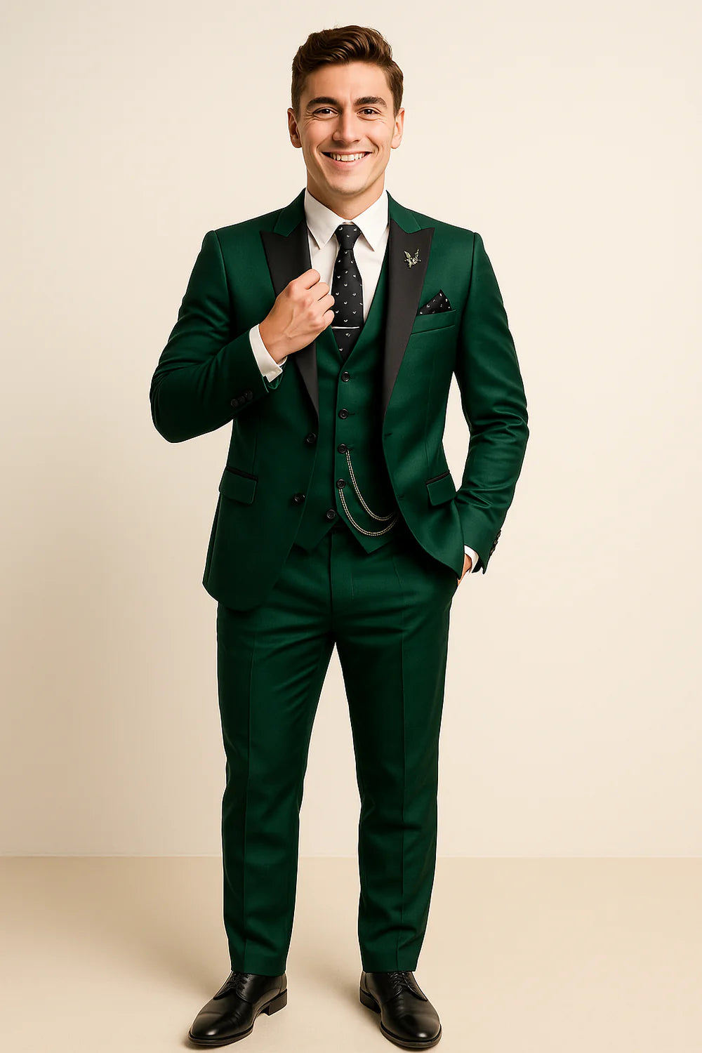Costume d'été formel 3 pièces en lin pour homme – Vert
