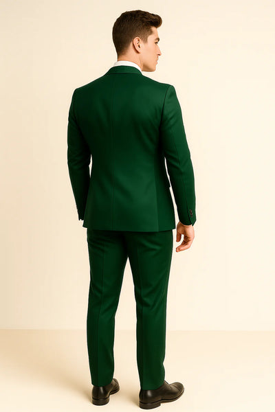 Costume d'été formel 3 pièces en lin pour homme – Vert