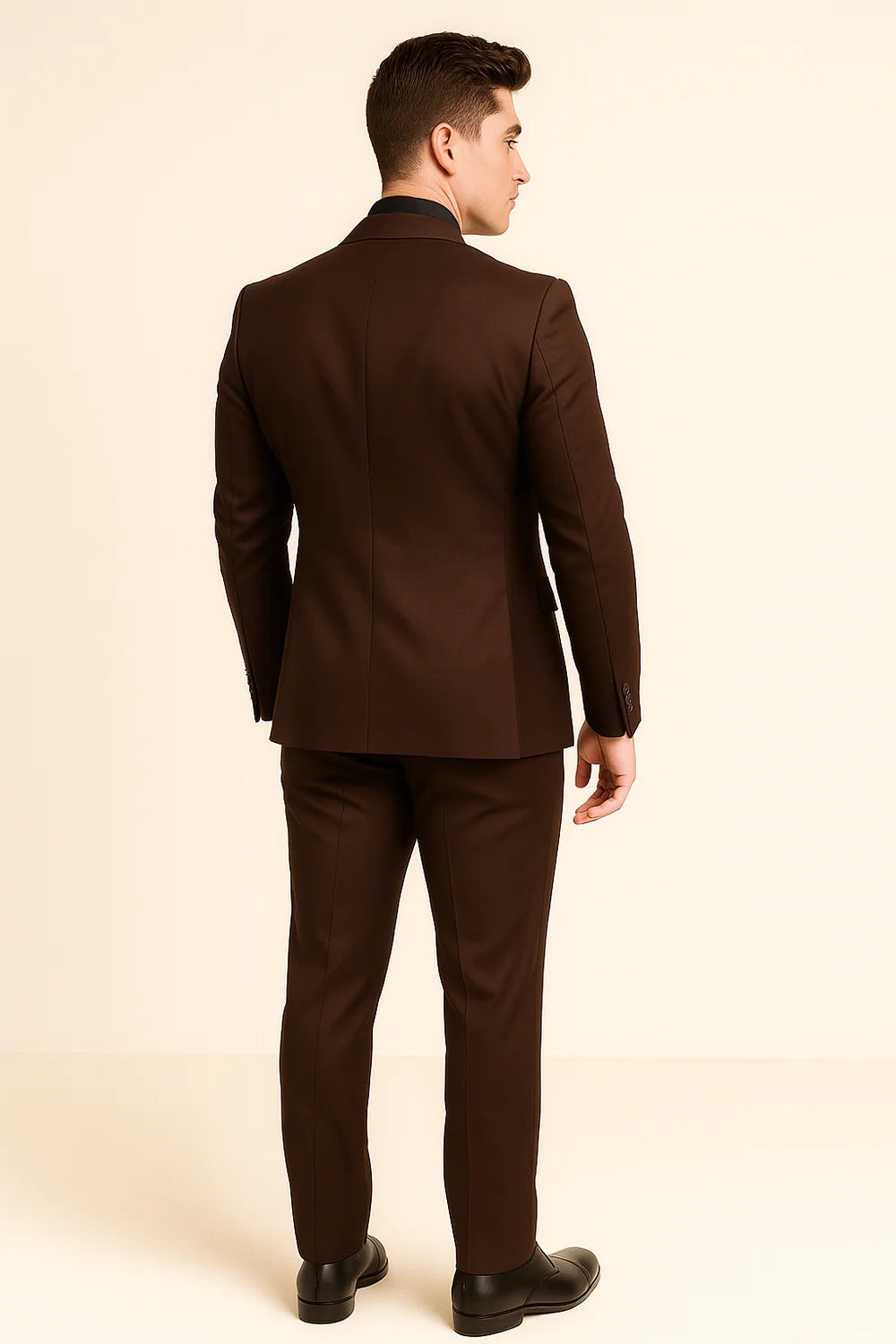 Costume d'été formel 3 pièces en lin pour homme – Café