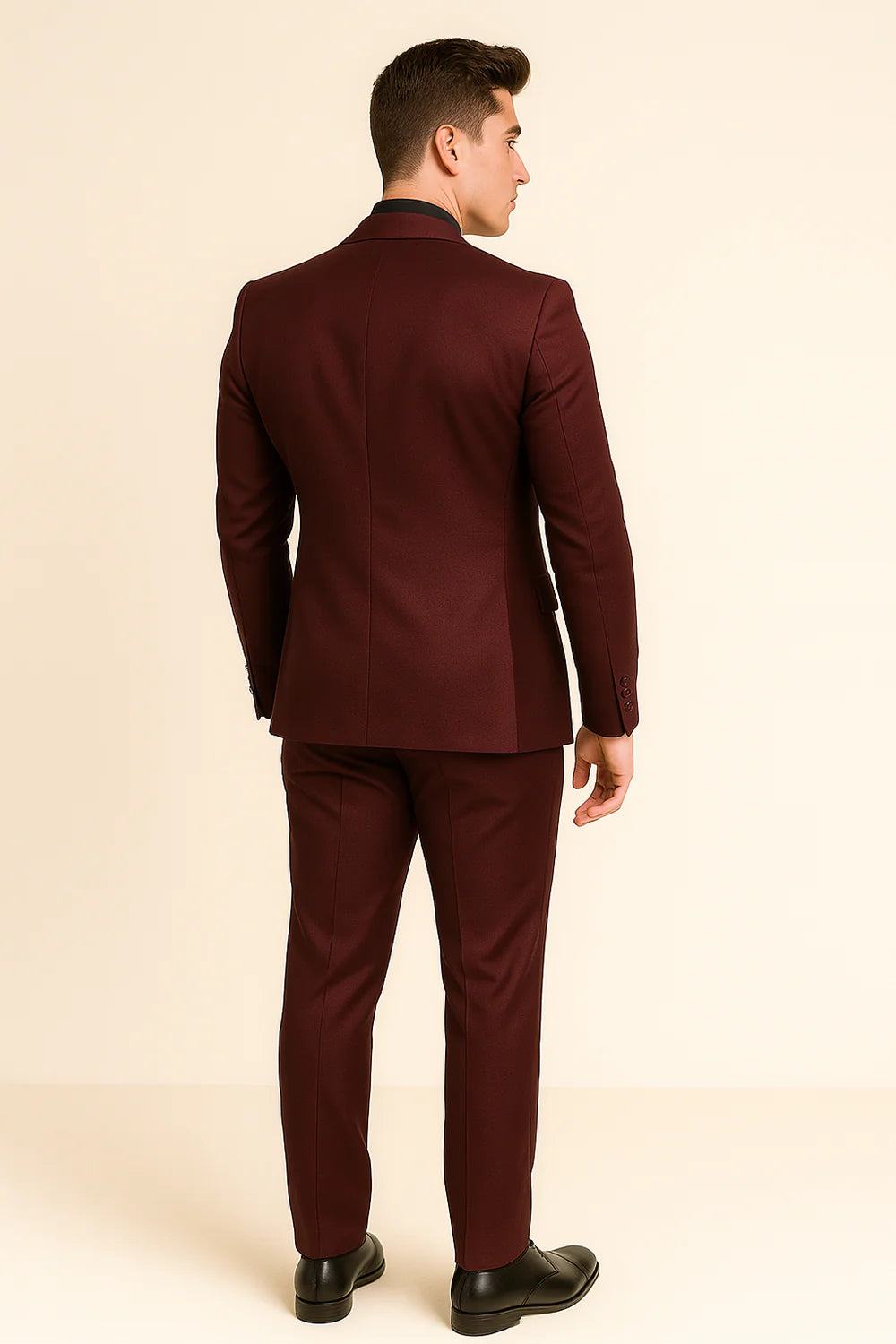 Costume d'été formel 3 pièces en lin pour homme – Rouge