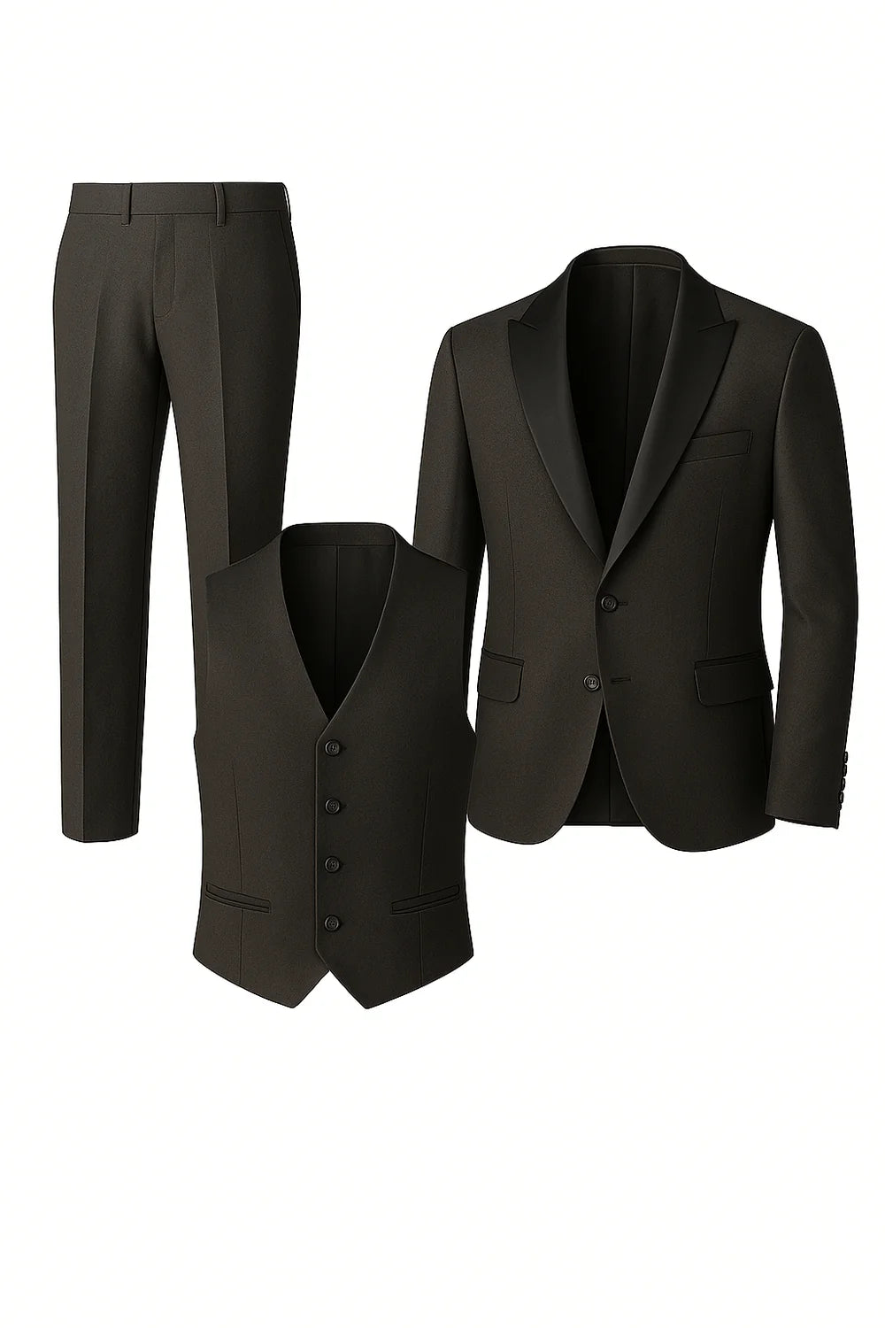 Costume d'affaires moderne 3 pièces pour hommes – Noir