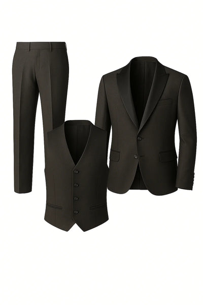 Costume d'affaires moderne 3 pièces pour hommes – Noir