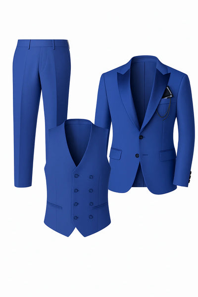 Costume d'affaires moderne 3 pièces pour hommes – Bleu foncé