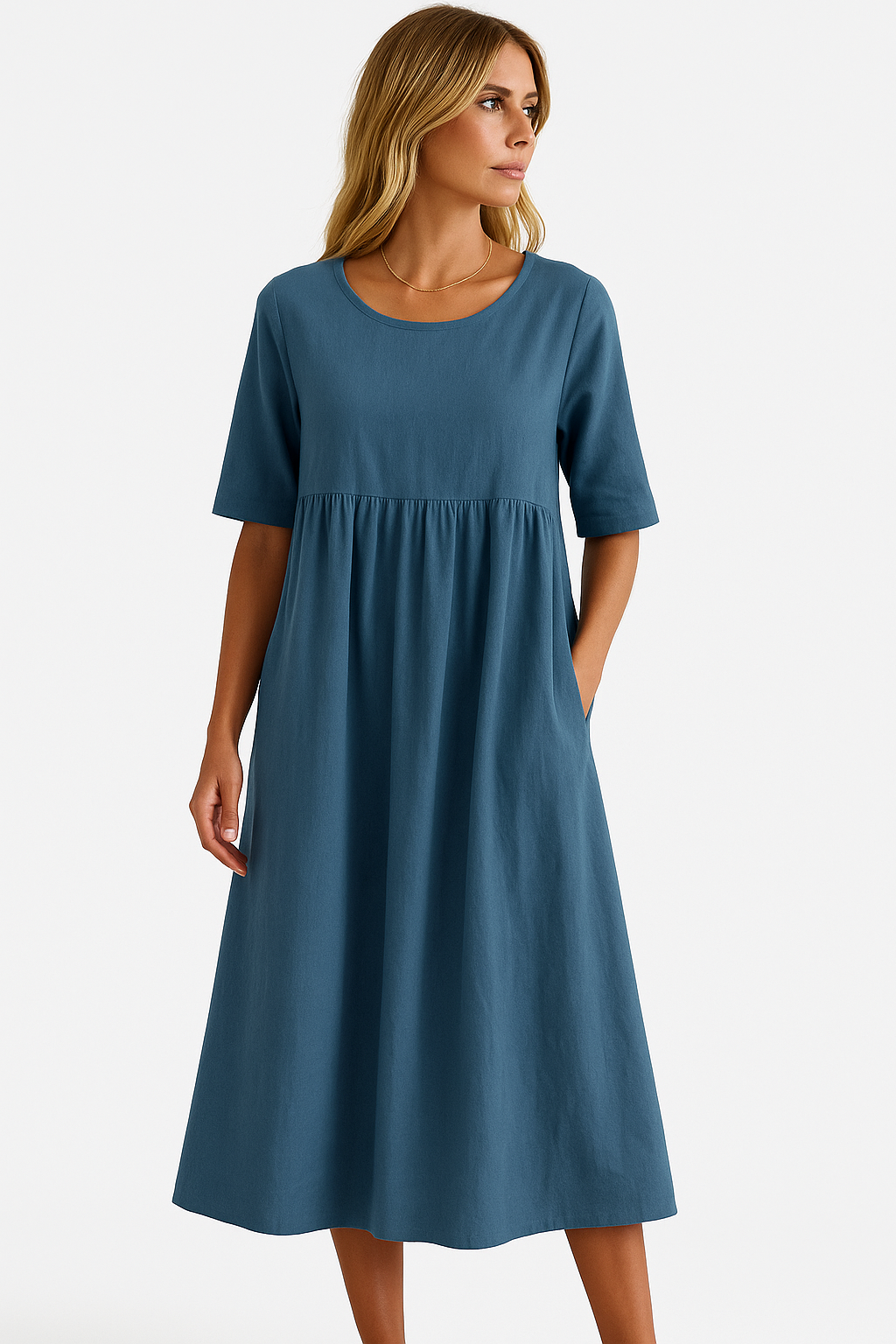 Robe d'été tendance de couleur unie pour femmes