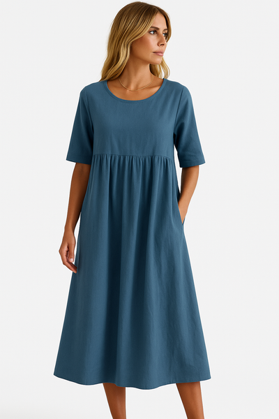 Robe d'été tendance de couleur unie pour femmes