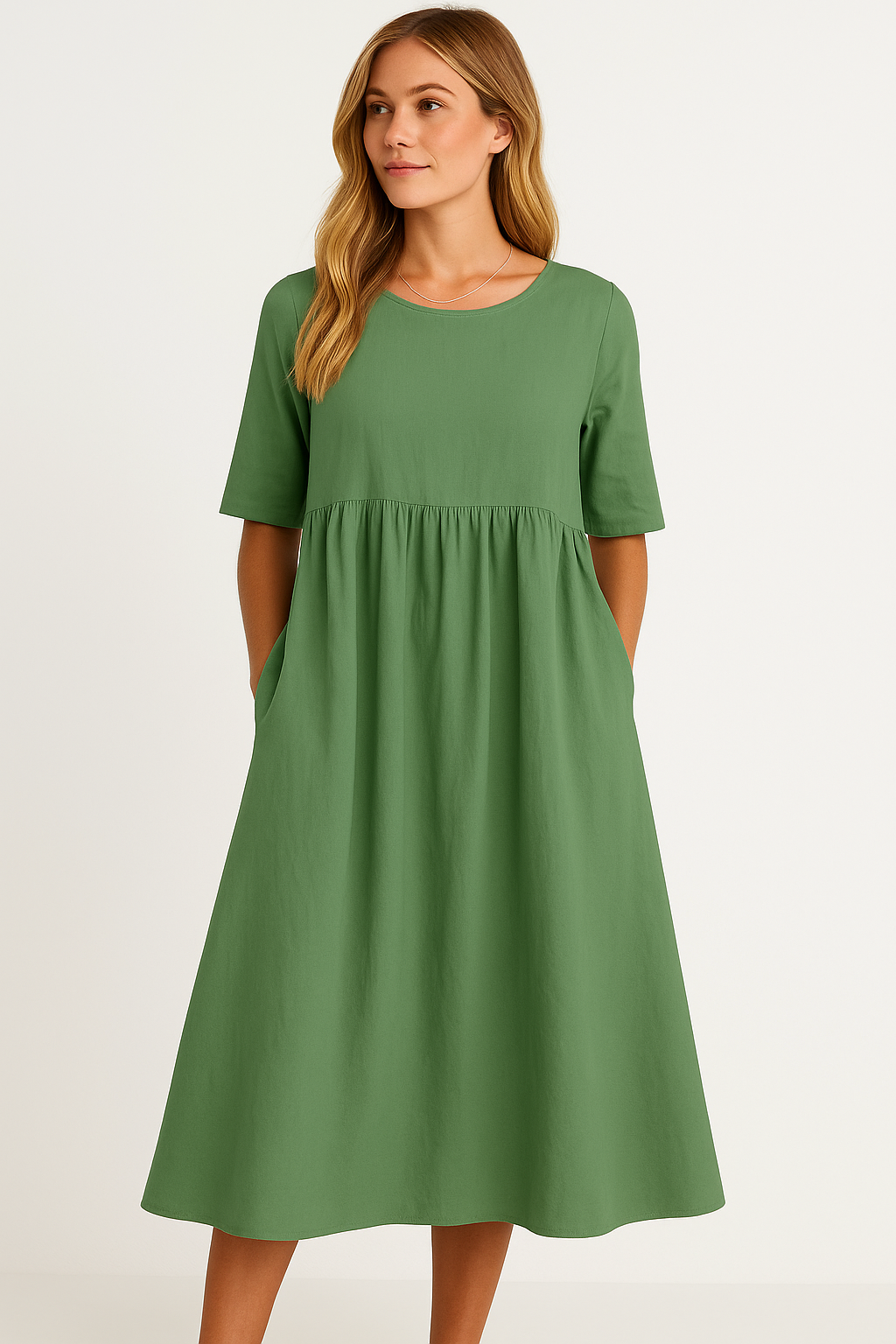 Robe d'été tendance de couleur unie pour femmes