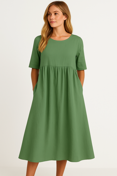 Robe d'été tendance de couleur unie pour femmes