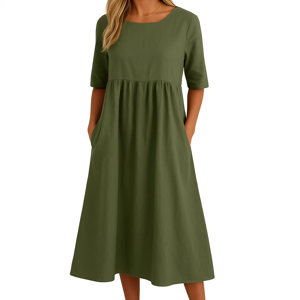 Robe d'été tendance de couleur unie pour femmes