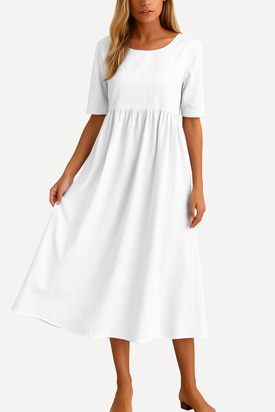 Robe d'été tendance de couleur unie pour femmes
