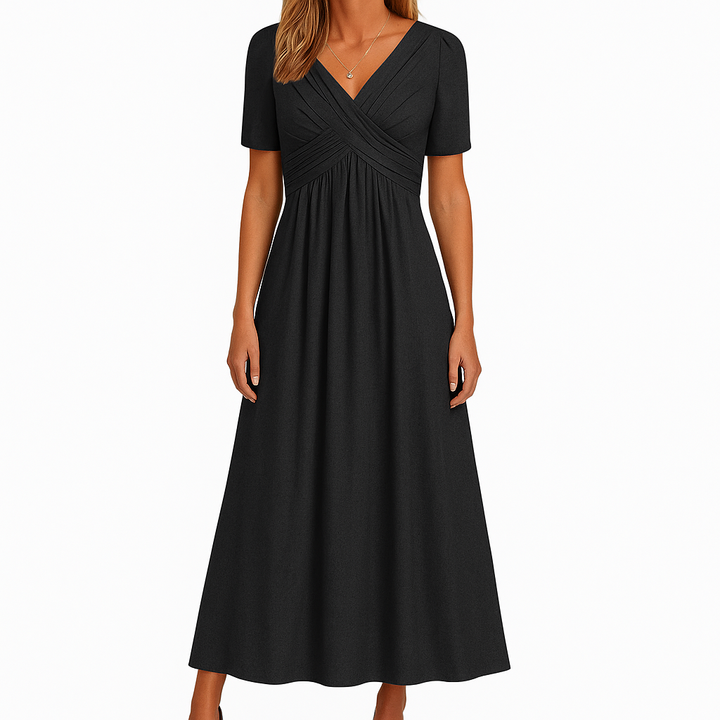 Robe d'été classique à col en V pour femmes
