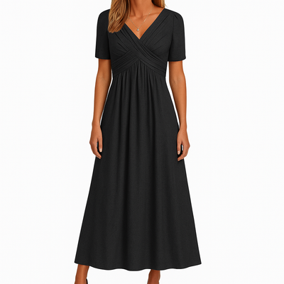 Robe d'été classique à col en V pour femmes
