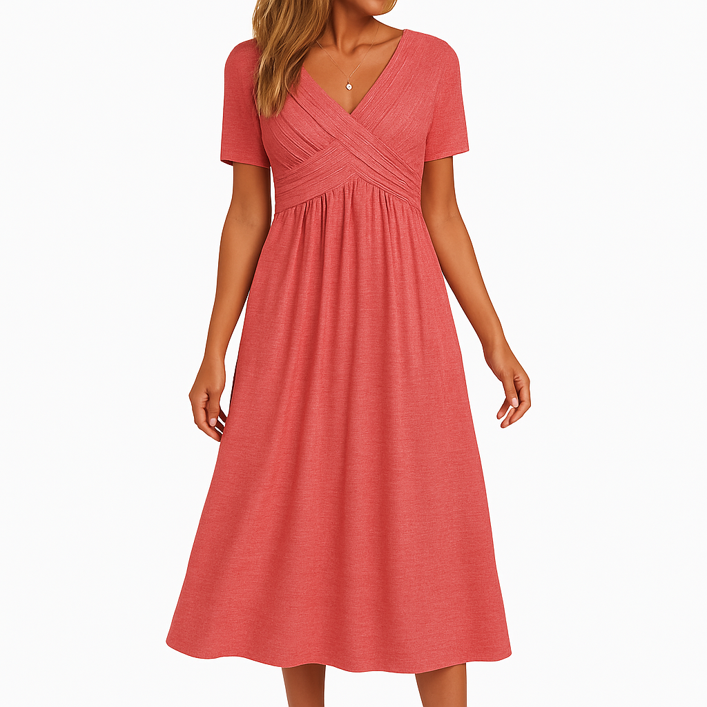 Robe d'été classique à col en V pour femmes