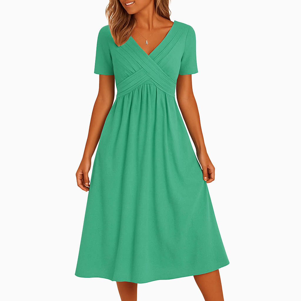 Robe d'été classique à col en V pour femmes