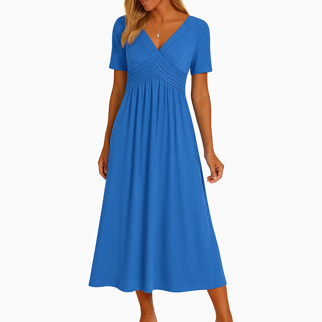 Robe d'été classique à col en V pour femmes