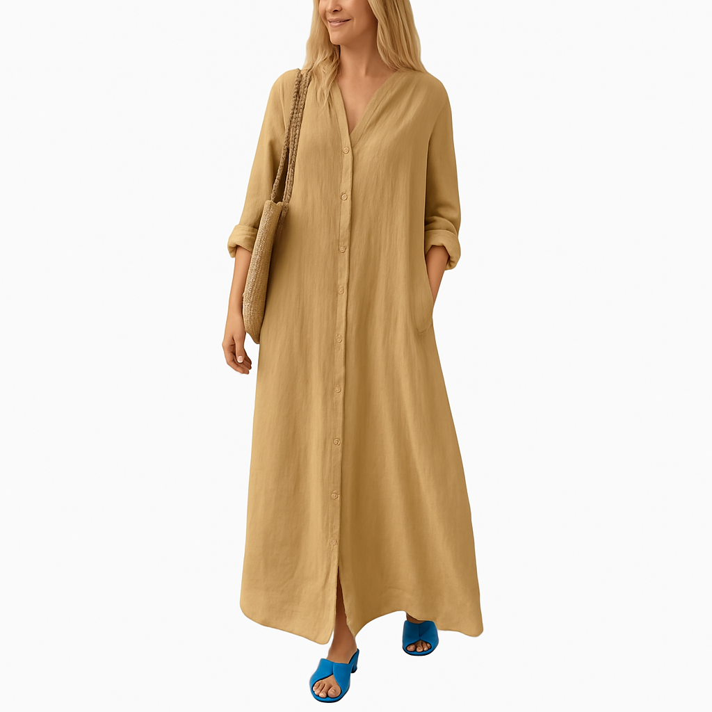 Robe longue d'été minimaliste et décontractée pour femmes