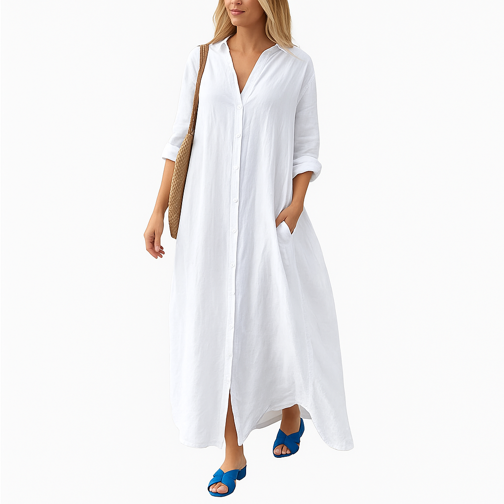 Robe longue d'été minimaliste et décontractée pour femmes