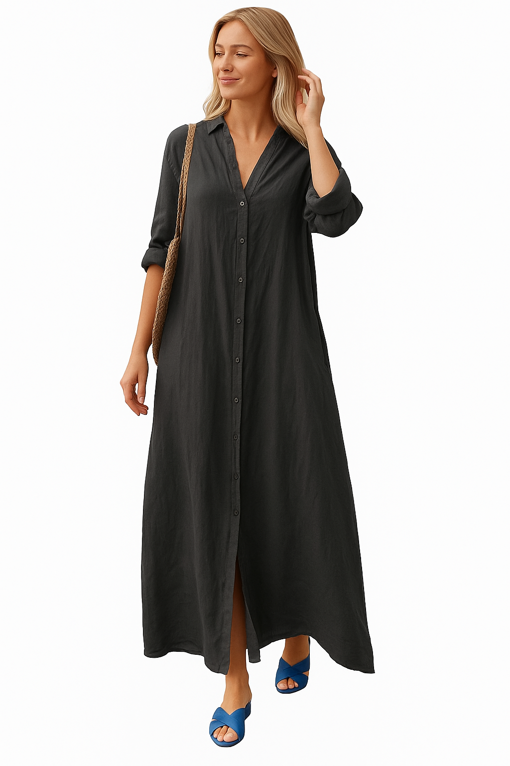 Robe longue d'été minimaliste et décontractée pour femmes