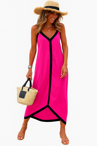 Robe longue moderne sans manches pour femmes