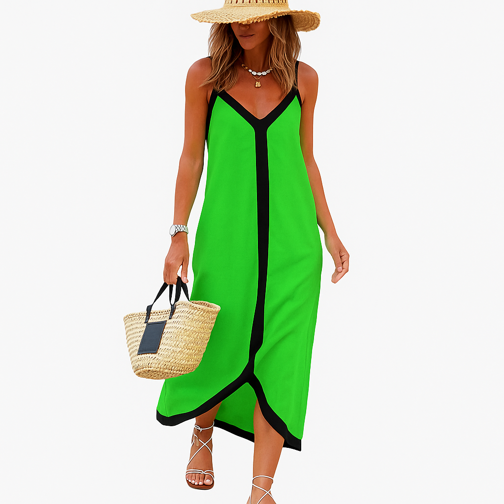Robe longue moderne sans manches pour femmes