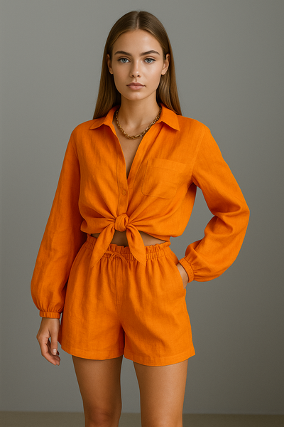 Ensemble d'été à manches longues surdimensionnées de style moderne pour femmes