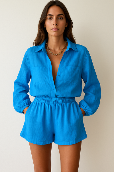 Ensemble d'été à manches longues surdimensionnées de style moderne pour femmes