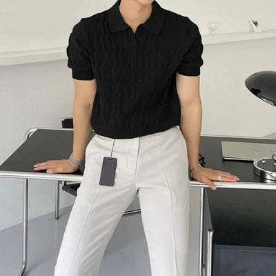 Chemise décontractée à collet et à manches courtes pour hommes
