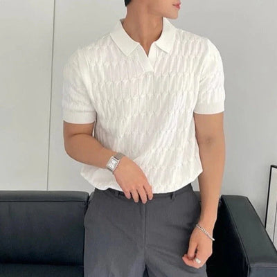 Chemise décontractée à collet et à manches courtes pour hommes