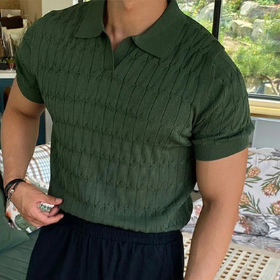 Chemise décontractée à collet et à manches courtes pour hommes
