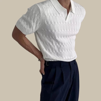 Chemise décontractée à collet et à manches courtes pour hommes