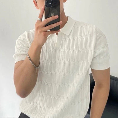 Chemise décontractée à collet et à manches courtes pour hommes