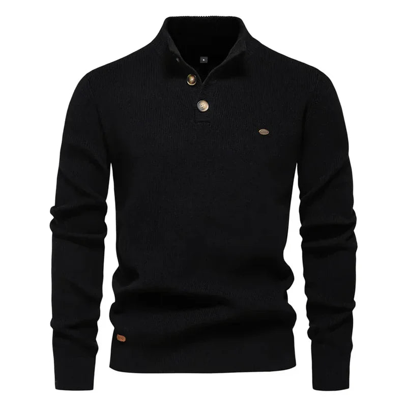 Pull Homme au Style Moderne – Coupe Ajustée – Noir