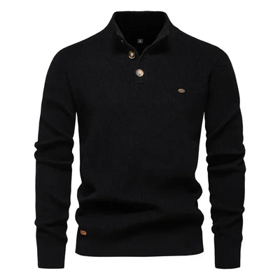 Pull Homme au Style Moderne – Coupe Ajustée – Noir
