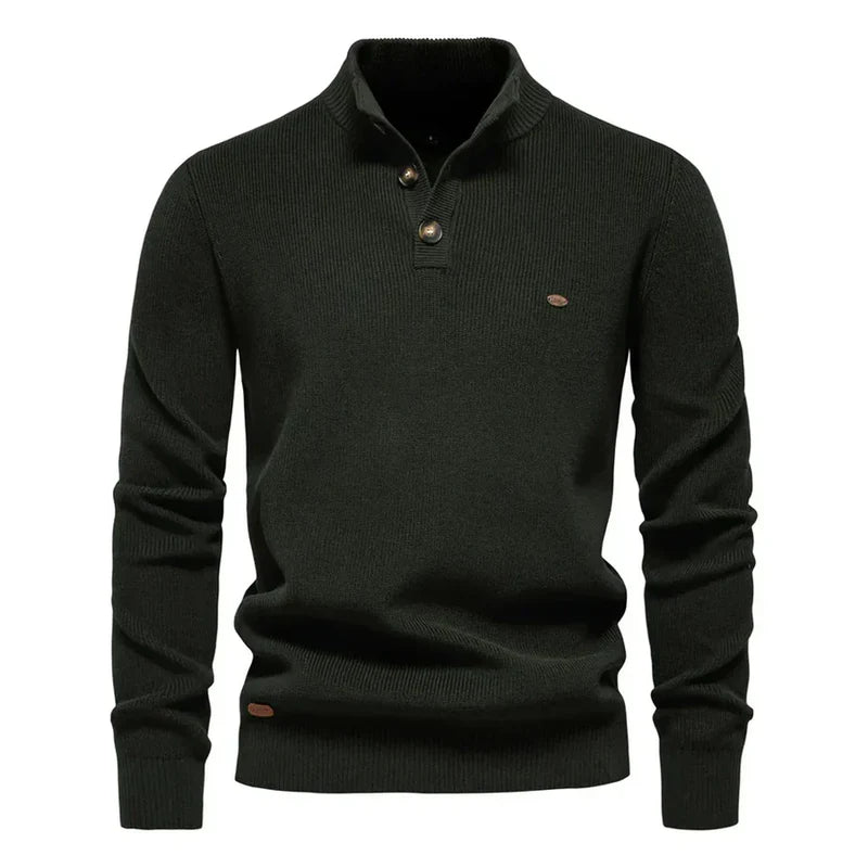 Pull Homme au Style Moderne – Coupe Ajustée – Vert foncé