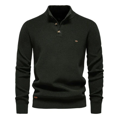 Pull Homme au Style Moderne – Coupe Ajustée – Vert foncé
