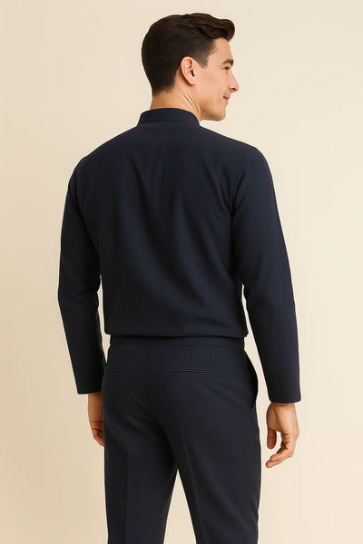 Costume Classique en Lin pour Homme – Bleu